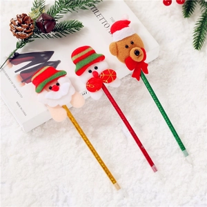 Christmas pens set featuring Santa, snowman, and bear with festive glitter finish