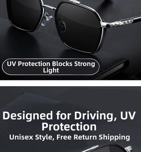 Detail of silver metal frames sunglasses on leather texture with UV protection lenses