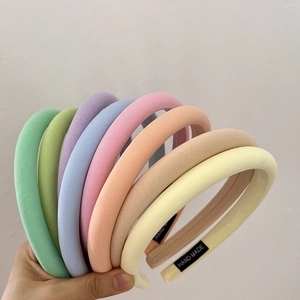 Sponge Padded Fabric Headband High Top Macaron Colors Sweet Korean Fashion Hair Hoop Handmade For Women Girls Everyday