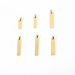 Edelstahl Rechteck Stab Anhänger Blank Gravierbar Spiegelpoliert Minimalistisch DIY Schmuckherstellung Zubehör
