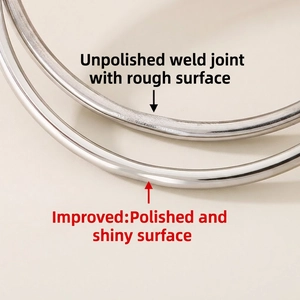 Polished 18K gold-plated stainless steel bangle showing refined welding craft quality