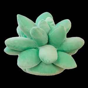 Cute succulent shaped plush pillow in soft green fabric for home decoration and gifting
