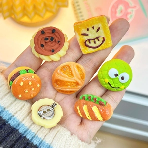 Cute Simulation Food Brooch Resin Hamburger French Fries Pin Badge For Backpack Clothes Accessory Childlike Gift