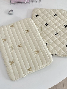 Quilted 11/13/15 inch laptop sleeve with cute rabbit embroidery and soft padding