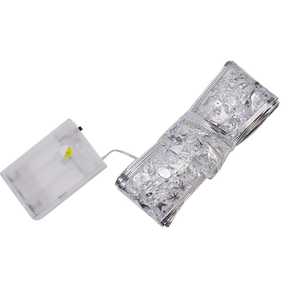 Silver mesh LED ribbon lights for Christmas tree decoration with clear battery box