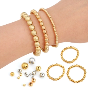 DIY jewelry kit with gold and silver metal beads for handmade bracelets and rings