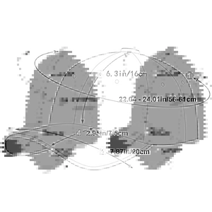 Size guide for NEW YORK washed cotton baseball cap showing adjustable head circumference dimensions