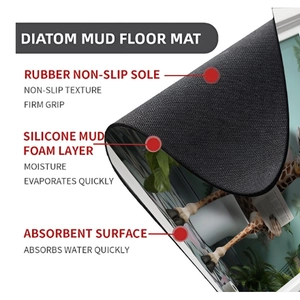 Detailed close-up showing the multi-layer water-absorbent waffle shower mat texture