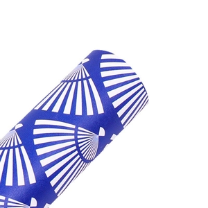 Blue wrapping paper with white fan pattern for wedding and Chinese New Year gift packaging
