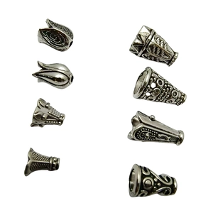 Antique silver alloy bead caps and floral tassel spacers for DIY jewelry making