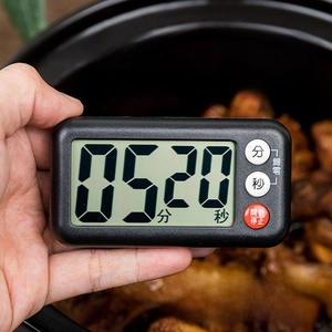 Handheld kitchen timer featuring large LCD display with clear digits and easy control buttons