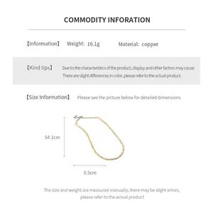 Detailed technical specifications and sizing information for the 18k gold plated necklace