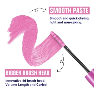 Rosa farbene wasserfeste Mascara mit 4D Bürstenkopf für langanhaltendes Volumen und Schwung.