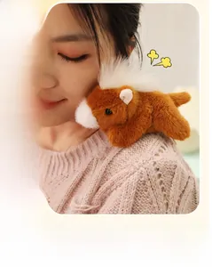 Detail of plush pony with hidden magnet attachment for shoulder and clothing decoration