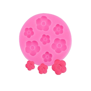 Roze siliconen vorm met 7 holtes voor zonnebloem dessert en klei decoratie kunst