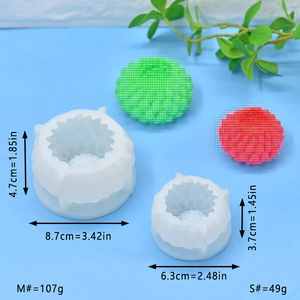 Two-piece succulent flower silicone mold set for DIY candles and soap making in two sizes