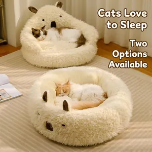 Alpaca Shape Pet Bed Soft Plush Warm Deep Sleep Nest Washable Comfort For Cats And Small Dogs