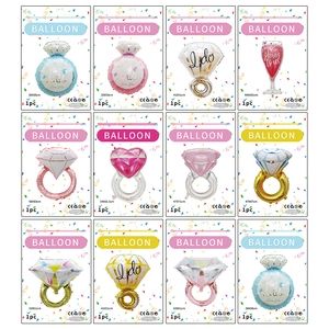 Diamond Ring Foil Balloon Wedding Proposal Decoration Valentine Day Romantic Engagement Party Aluminum Foil Balloon