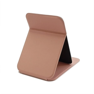 Folding Makeup Mirror Portable PU Leather Cover Desktop Vanity Mirror Adjustable Stand High Definition Travel