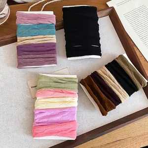 Minimalist Fabric Elastic Scrunchies Fashion Solid Color Ponytail Holder For Women Handmade Textured Hair Ties Accessories