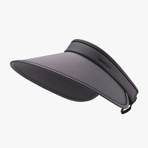 Dark grey foldable sun visor hat with wide brim and letters logo for outdoor protection