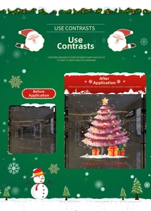 Adesivi per finestre con albero di Natale rosa con confronto prima e dopo sul vetro