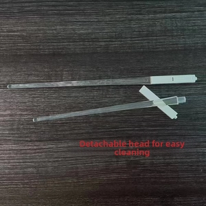 Detail of detachable head design on transparent LED chopsticks for easy cleaning