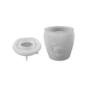 DIY translucent silicone mushroom jar mold set with textured stripes for candle making