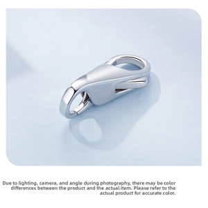 Macro shot of S925 sterling silver lobster clasp with hallmark detail for DIY jewelry