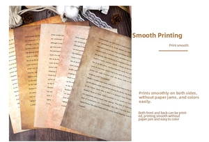 Detail of vintage A4 stationery paper with double-sided printing and smooth texture