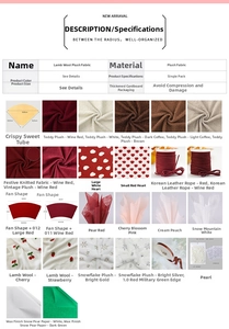 Detailed grid of lamb wool and teddy fleece fabric materials for DIY gift bouquet wrapping