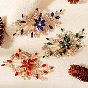 Exquisite Braut Haarkämme mit handgemachten Blumen, Markasit Steinen und Perlen