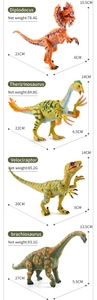 Detailed size and weight specs for movable Dilophosaurus and Stegosaurus toy models
