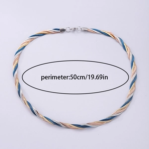 6mm twisted chunky snake chain necklace in gold silver and blue stainless steel finish