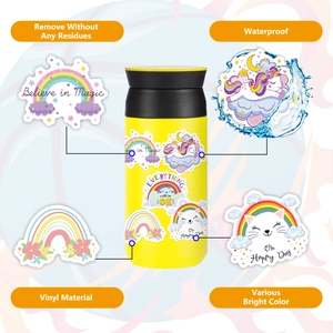 50 pieces of colorful bohemian rainbow stickers for waterproof vinyl decoration