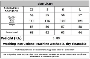 Detailed size chart for women's faux suede jacket showing chest and length measurements