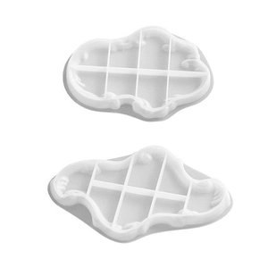 Unregelmäßiges Silikonform-Set mit gewelltem Rand und Verstärkung für DIY-Tabletts
