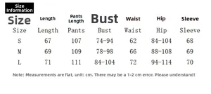 Detailed size chart for lace patchwork set showing bust, waist, and length measurements