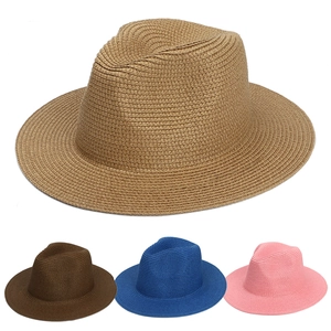 Unisex Ψάθινο Καπέλο Fedora Με Πλατύ Γείσο Καλοκαιρινή Προστασία Από Τον Ήλιο Στυλ Παναμά Υφαντό Καπέλο Τζαζ Για Άνδρες Γυναίκες