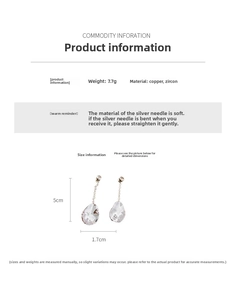 Détails des boucles d'oreilles vagues asymétriques plaquées or 18k avec zircons et tiges argent