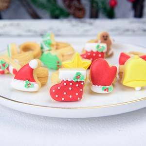 Christmas Cookie Cutters Mini Ring Style PLA Plastic Gingerbread Man Star Bell Holiday Baking DIY Fondant