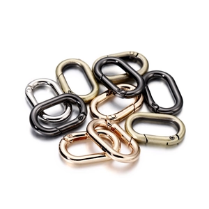 Zinc Alloy Oval Spring Ring Buckles Electroplated Metal Gate Ring For Bags Jewelry Making DIY Accessories Mixed Color Metal Hooks