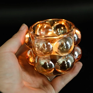 Blasentextur Glas Kerzenhalter Nordischen Stil Votiv Teelichthalter Für Heimdekor Hochzeit Party Tisch Ornament