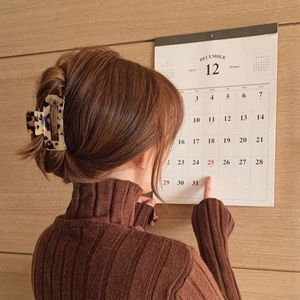 Classic tortoise acetate hair claw clip for women shown in a warm lifestyle setting