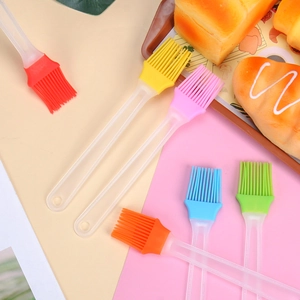 Pennelli in silicone colorato con manici in plastica per pasticceria e barbecue