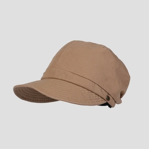 Washed Cotton Newsboy Cap Wide Brim Summer Sunshade Octagonal Hat With Metal Button Adjustable Casual Vintage For Women
