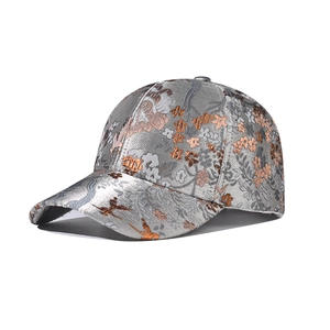 Vintage Chinese Style Baseball Cap Jacquard Brocade Floral Bird Pattern Outdoor Sun Protection Adjustable Hat Unisex