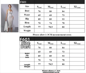 Detailed size chart for velvet bodycon dress with bust, waist and hip measurements