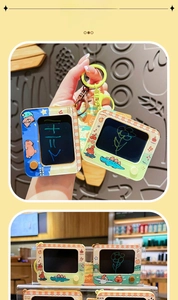 Mini magnetic drawing board keychain with cute Capybara illustrations and writing screen