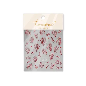 Adesivi per nail art in metallo con motivi a fuochi d'artificio rossi e argento